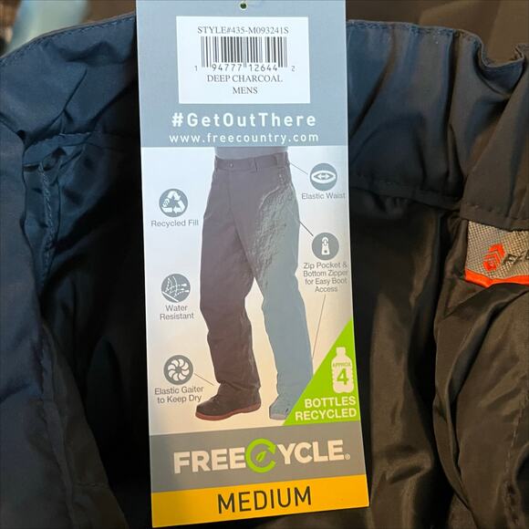 Free Country Men's Ski Pant in Deep Charcoal Size Medium - Picture 5 of 6